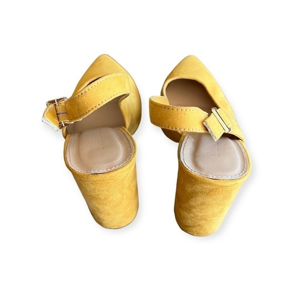 Shoe Dazzle Collen yellow shoes heels Size 9 block heel slingback - Picture 3 of 10
